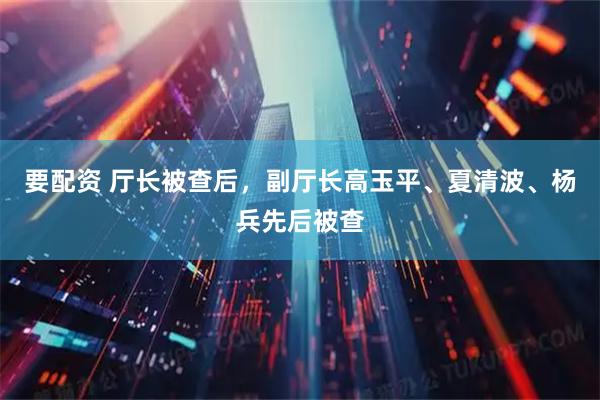 要配资 厅长被查后，副厅长高玉平、夏清波、杨兵先后被查